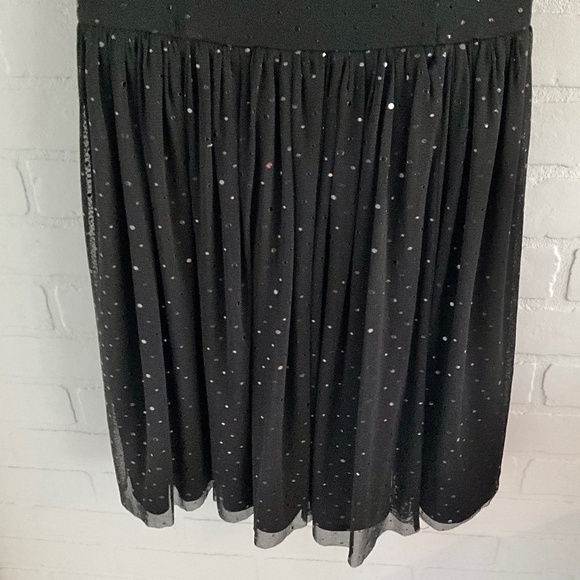 Zara Mini dress LBD Bow detail Black Tulle Sequin Sparkly U shape Open back M - Picture 7 of 13